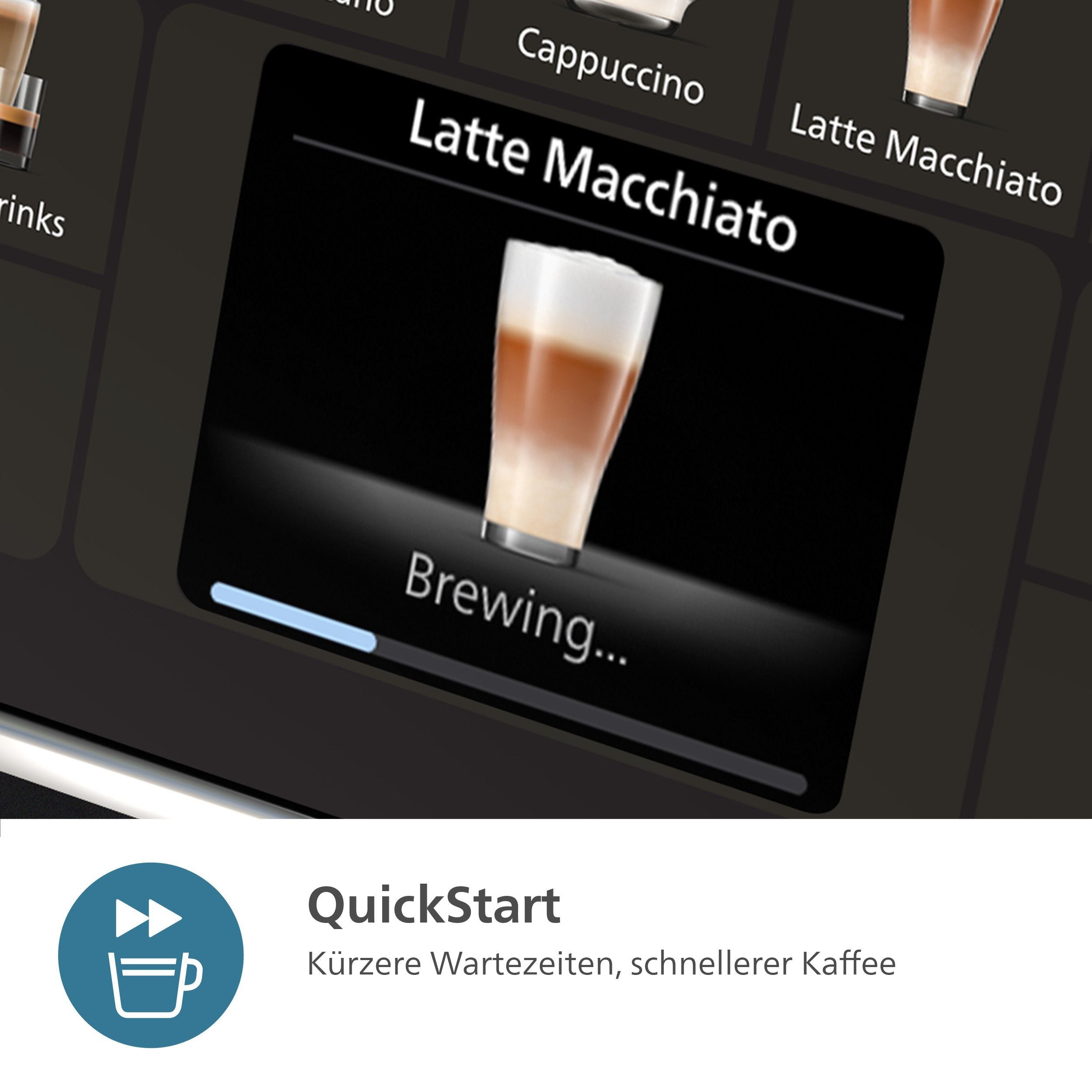 PHILIPS EP5447/90 Serie 5400 LatteGo 11 Kaffeespezialitäten Kaffeevollautomat Schwarz/Chrom